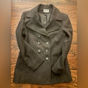 Mario de Pinto classic wool pea coat.  Vintage, charcoal. Fits like a medium